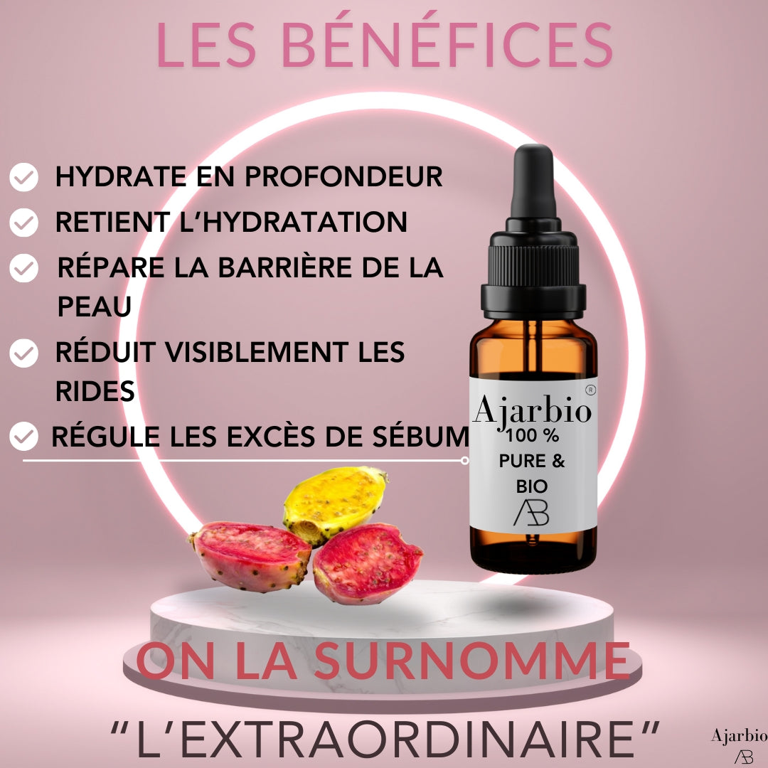 Ajarbio® | Huile de Pépins de Figue de Barbarie 100% Pure & Bio